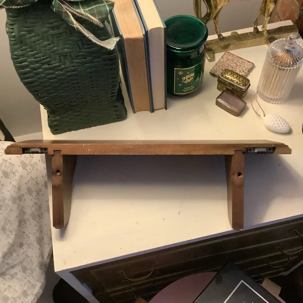 Vintage Cottagecore Solid Wood Wall Display Shelf